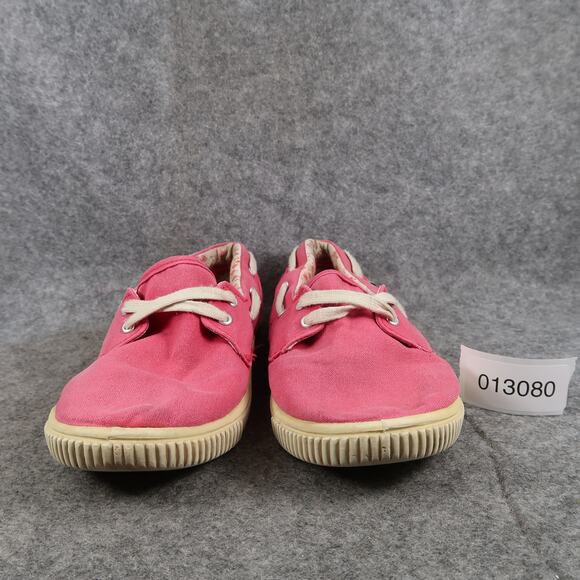 Keen Shoes Womens 8 Casual Boat Loafer Maderas Canvas Pink Two Eye Slip On Flat - Picture 2 of 12